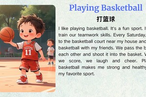 英语翻译打篮球能锻炼身体,并且得到了一种快乐.我的翻译:playing basketball can make good health for me and i obtain some fun during this time.